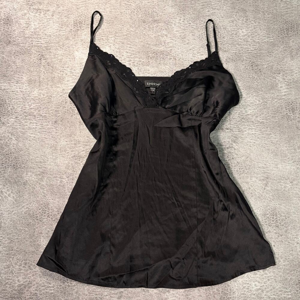 Bebe Silk Lace Trim Cami Blouse